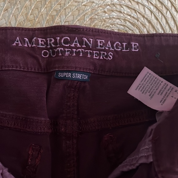 AOE Twill MIDI Rise Super Stretch Jeans Shorts Size 4 - Picture 4 of 10